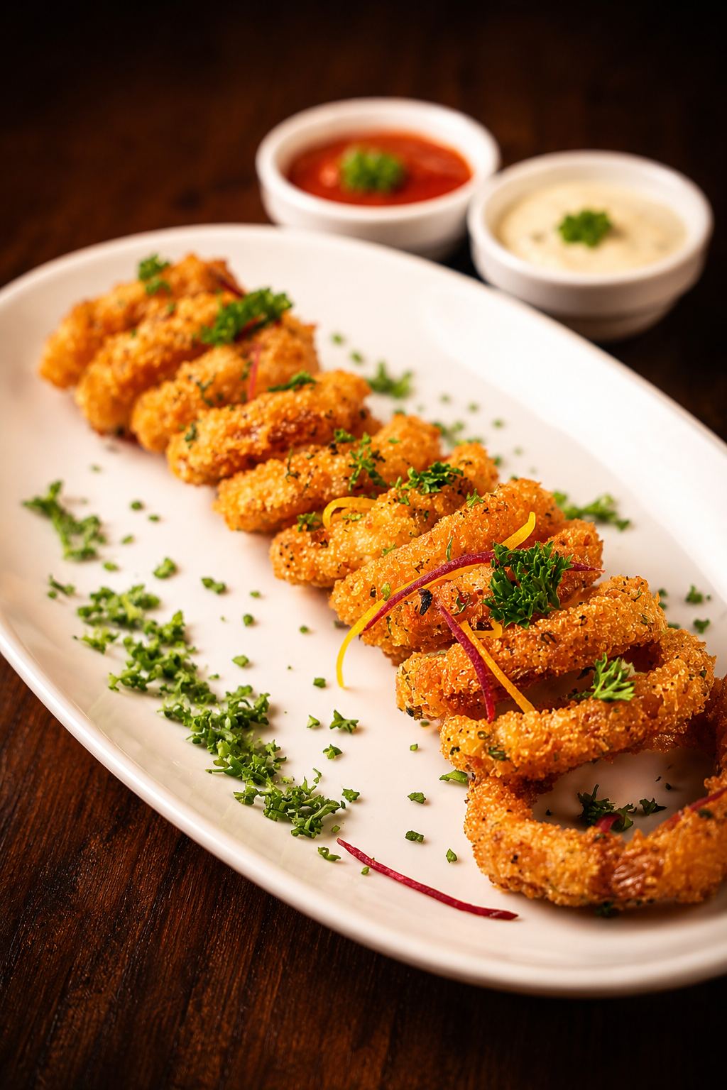 Crispy fried onion rings