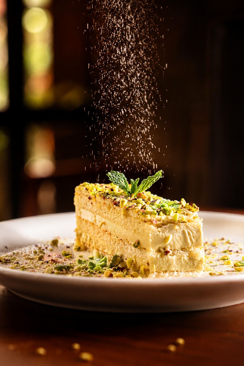 Pistachio ice cream cake
